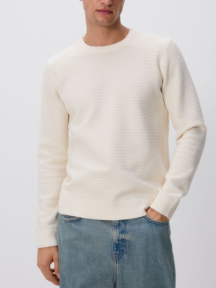 Cotton rich jumper - cream - RESERVED