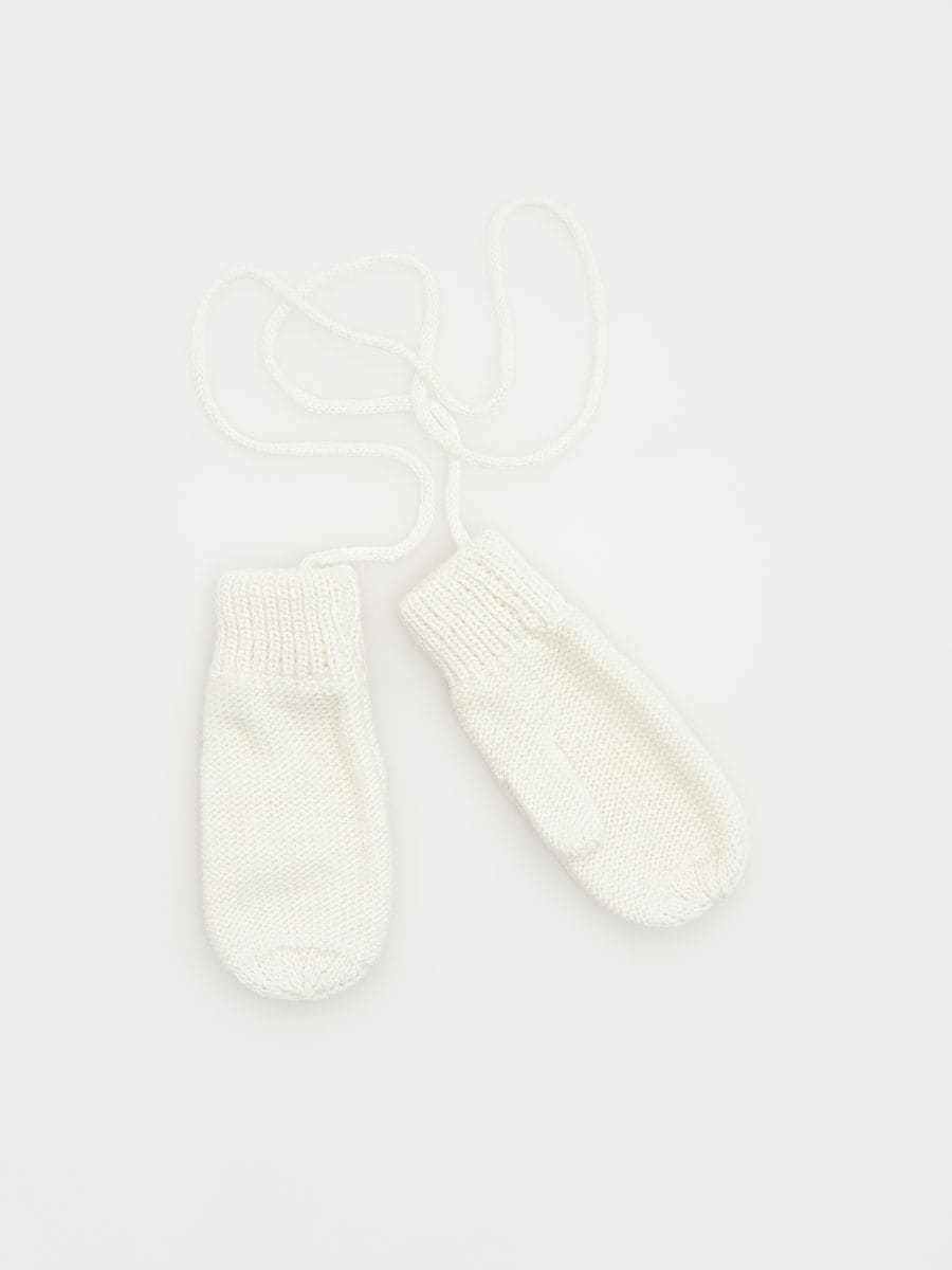 gants / moufles bébé blanc crème 1 à 2 ans