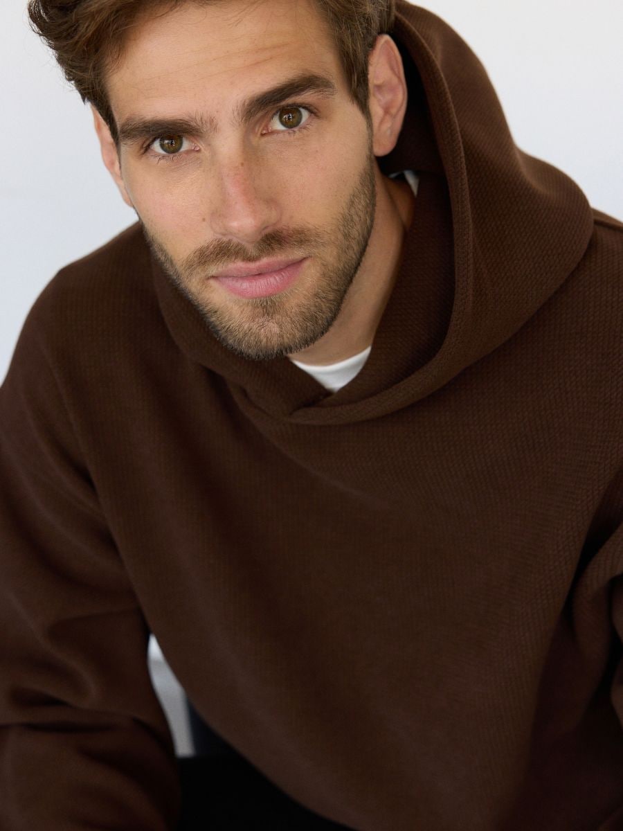 Plain hoodie - brown - RESERVED - 3