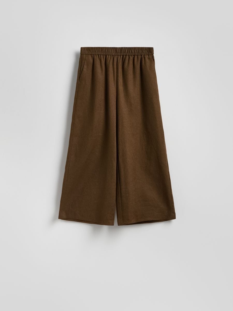 LADIES` TROUSERS - ΣΚΟΥΡΟ ΚΑΦΈ - RESERVED