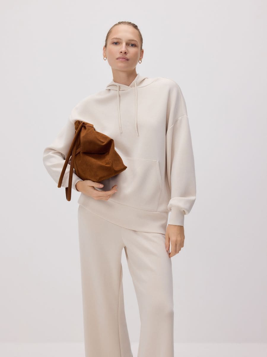 LADIES` JOGGING TOP - beige - RESERVED