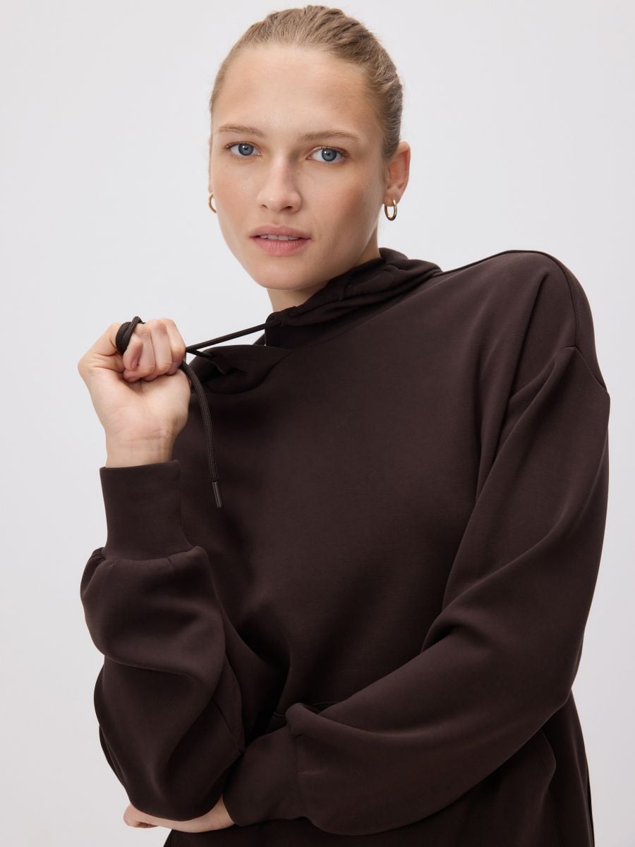 LADIES` JOGGING TOP - dark brown - RESERVED