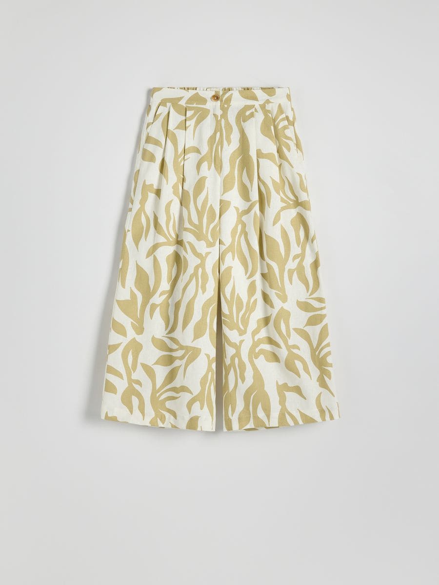 Culotte trousers with linen blend - bunt - RESERVED - 5