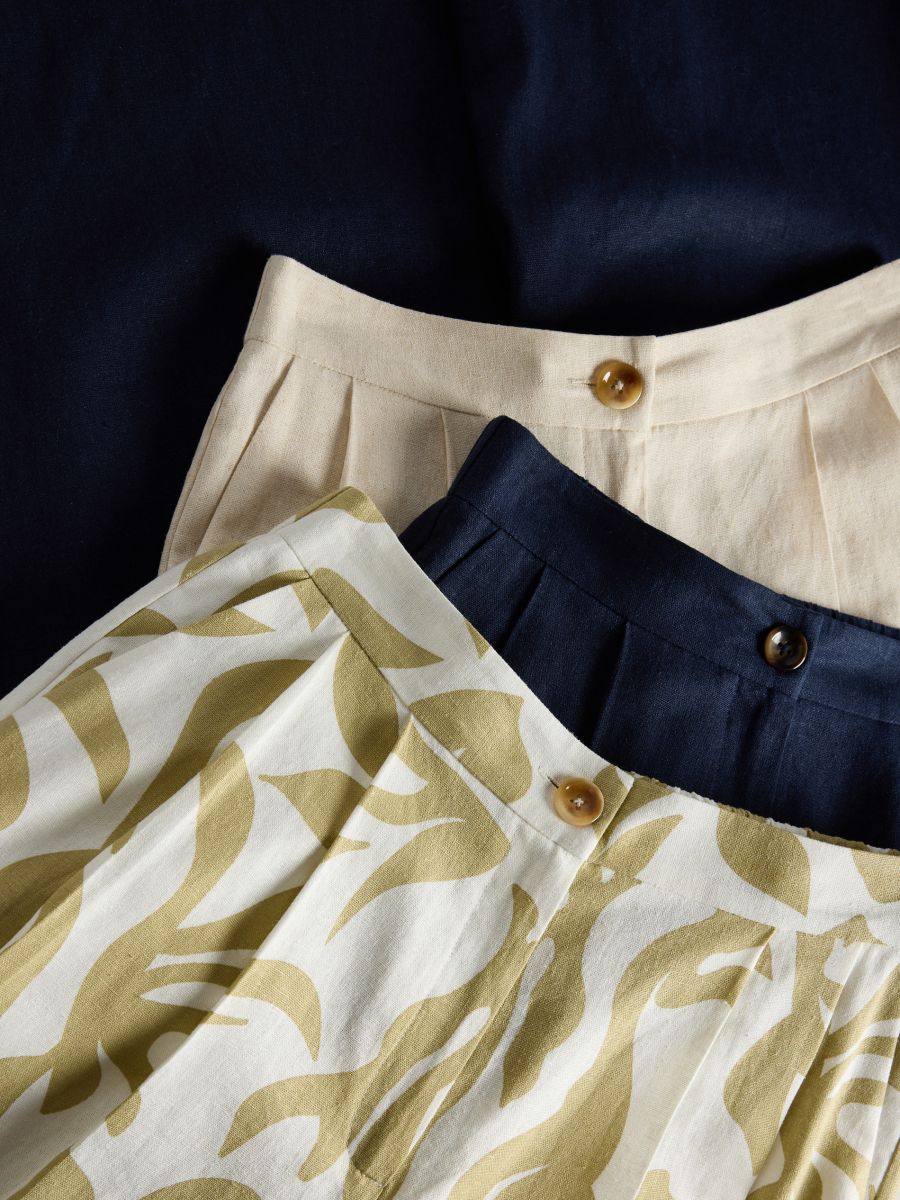 Culotte trousers with linen blend - bunt - RESERVED - 6