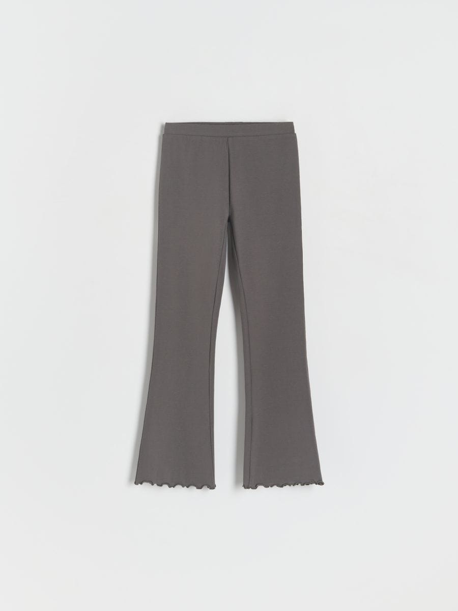 Flare pantalone s visokim sadržajem pamuka - tamno siva - RESERVED