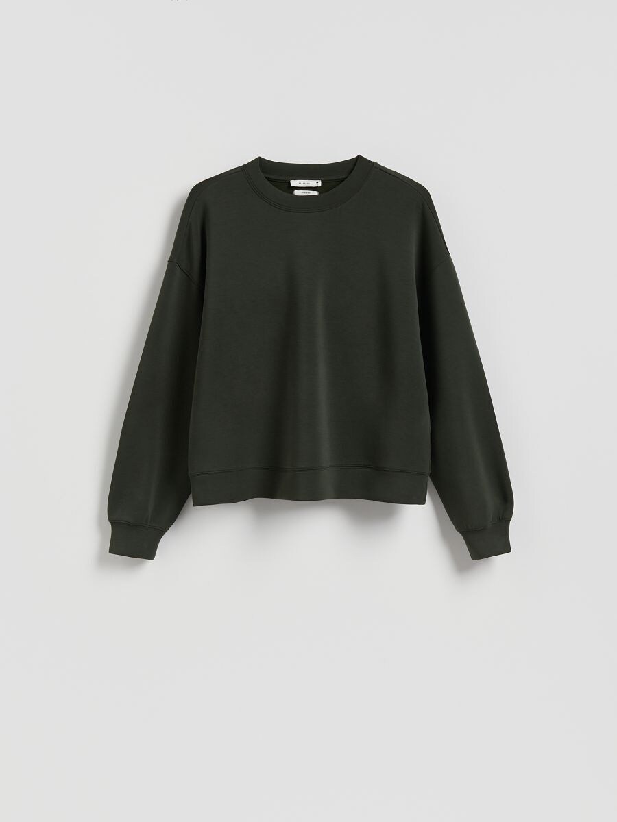 Modal blend sweatshirt - dark green - RESERVED