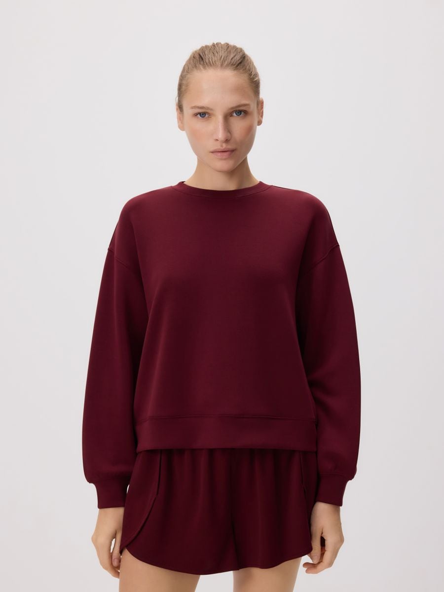 Modal blend sweatshirt - maroon - RESERVED