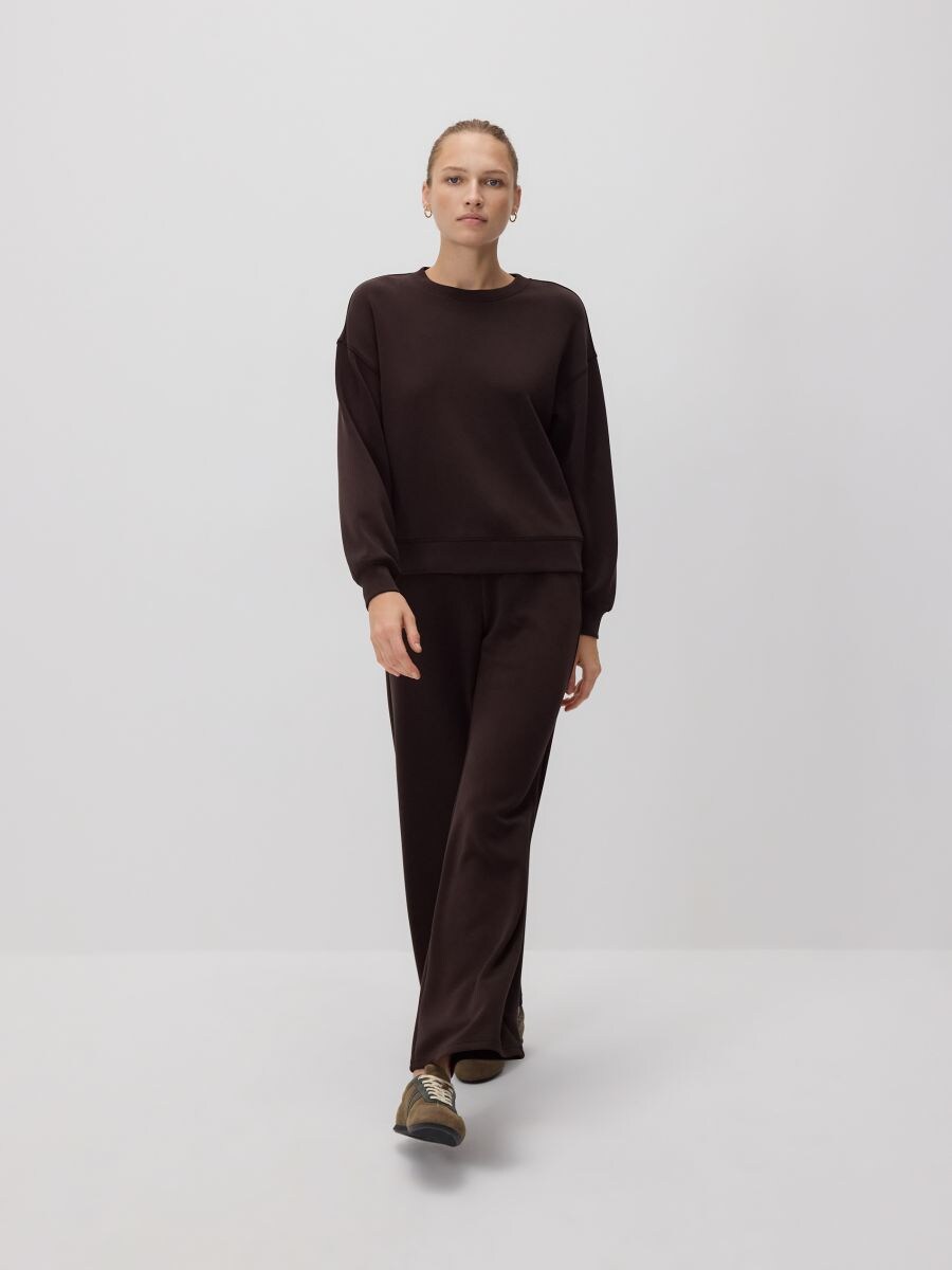 Modal blend sweatshirt - dark brown - RESERVED