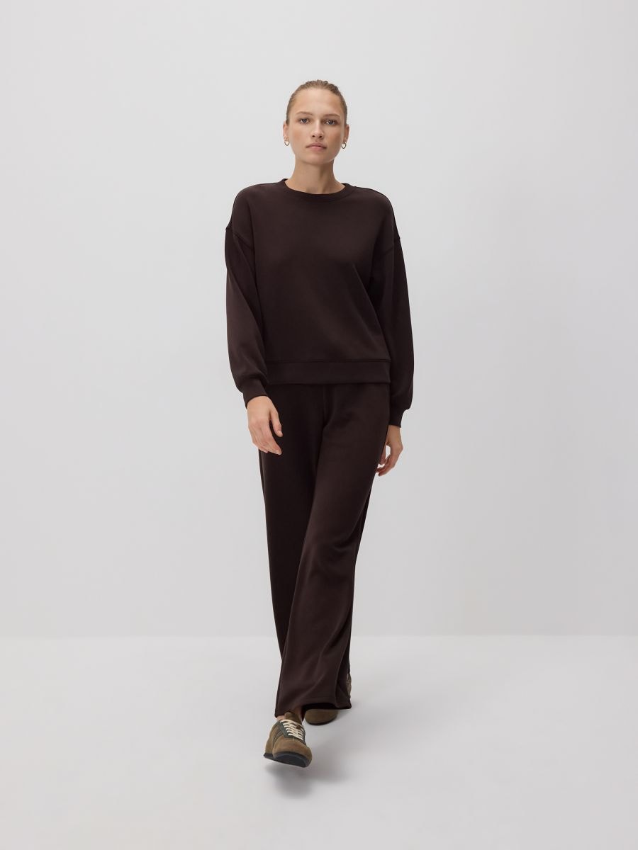 Bluza z modalem - ciemnobrązowy - RESERVED