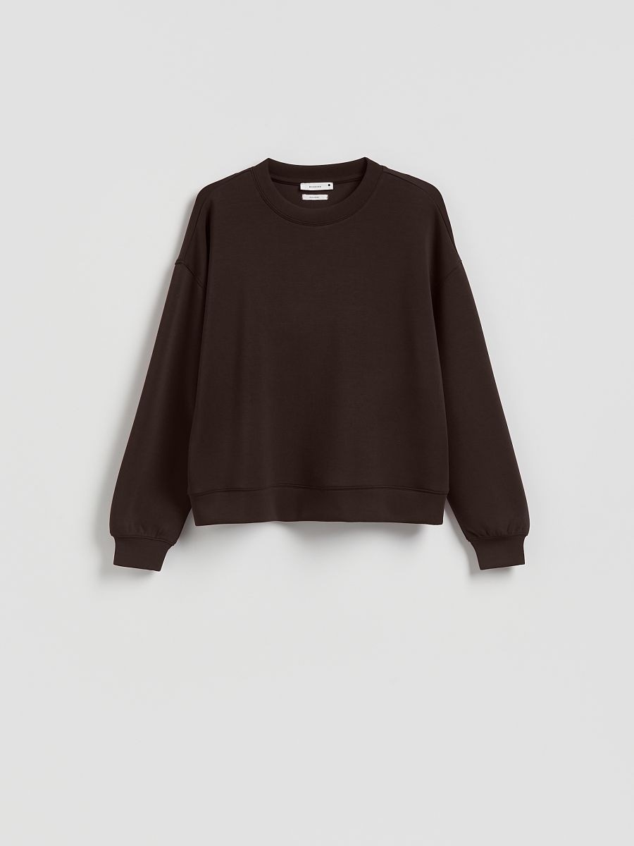 Modal blend sweatshirt - dark brown - RESERVED