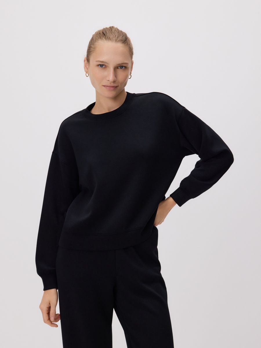 Modal blend sweatshirt - black - RESERVED
