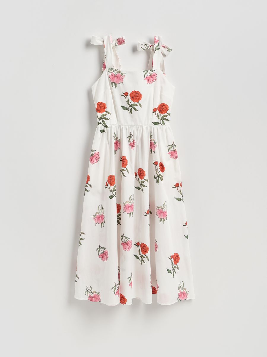 Midikleid mit Blumenmuster - creme - RESERVED