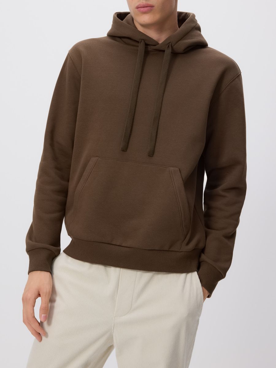 Regular fit hoodie - coffee - RESERVED