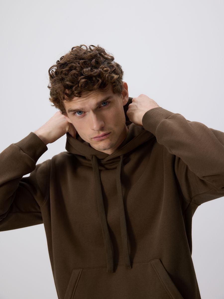 Regular fit hoodie - coffee - RESERVED
