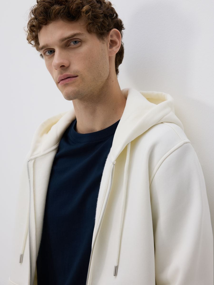 Hoodie - cream - RESERVED