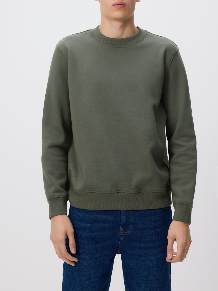 Plain cotton rich sweatshirt - dusty green - RESERVED