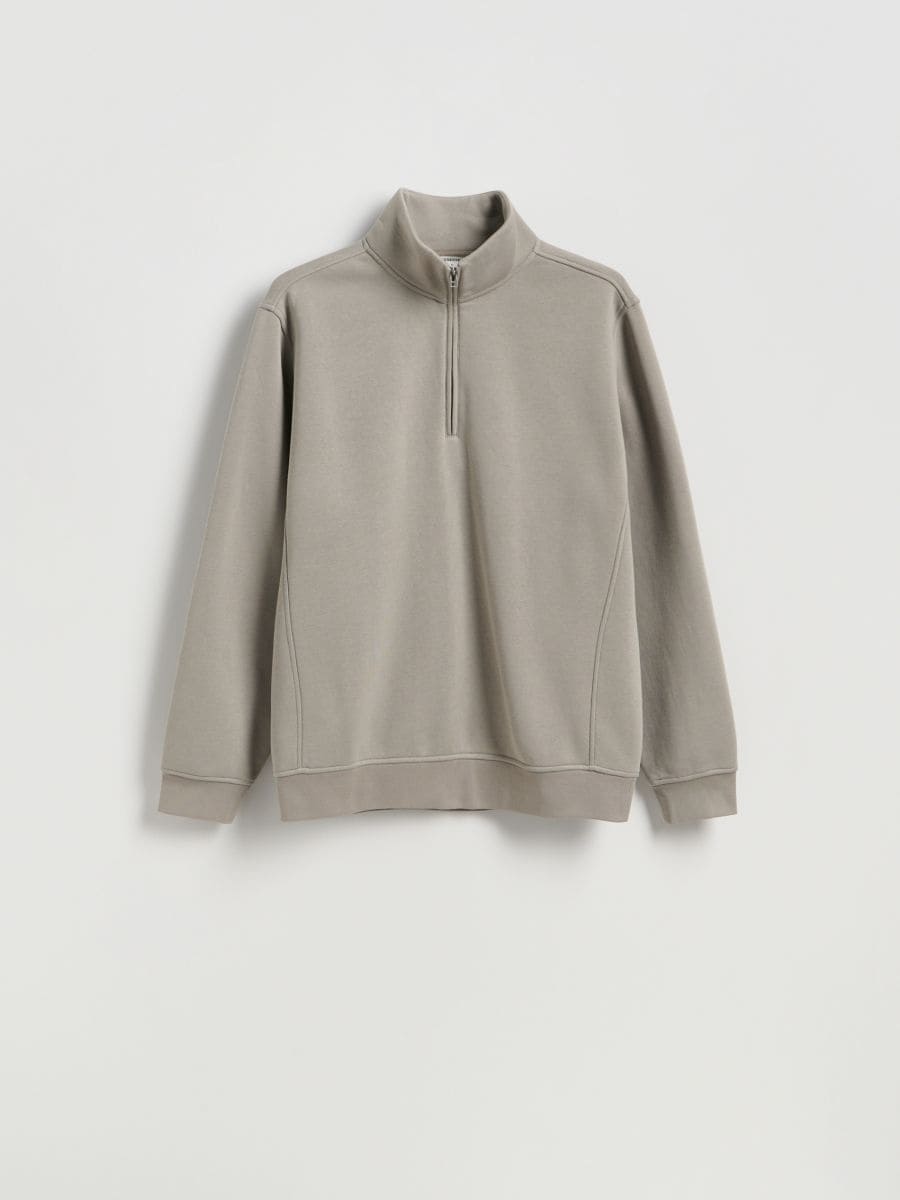 Sweatshirt with stand up collar - pale green - RESERVED