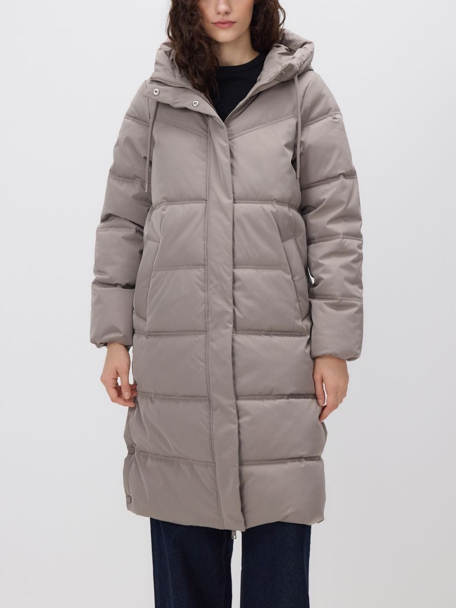 Veste longue à capuche - beige - RESERVED