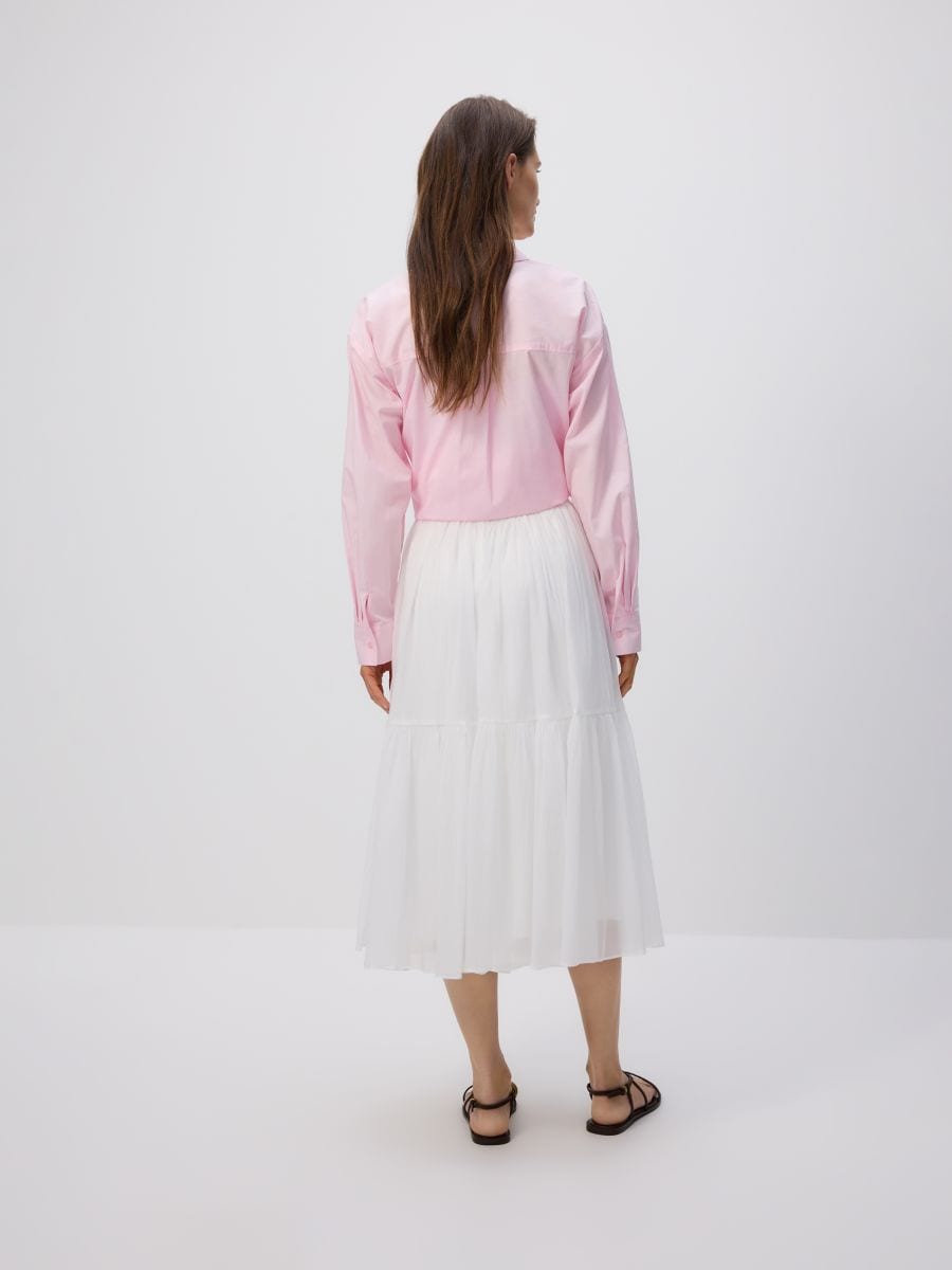 Midi skirt with ruffles - white - RESERVED - 2