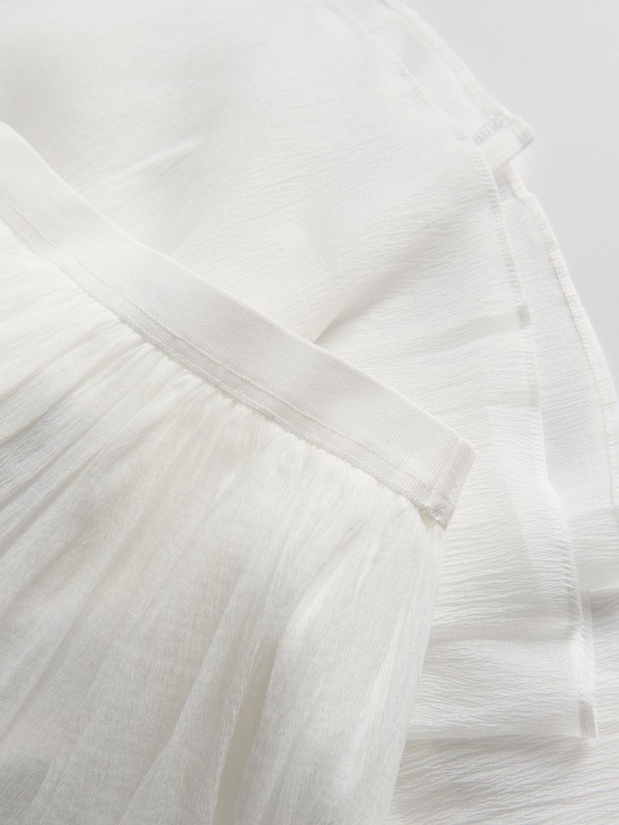 Midi skirt with ruffles - white - RESERVED - 5