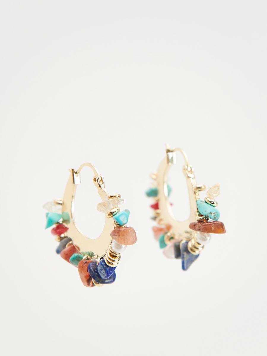 Drop earrings with stone detail - multicolor - RESERVED - 2
