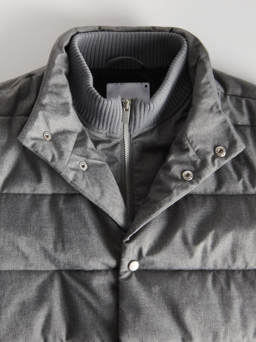 Quilted jacket with stand up collar - mid grey - RESERVED - 6
