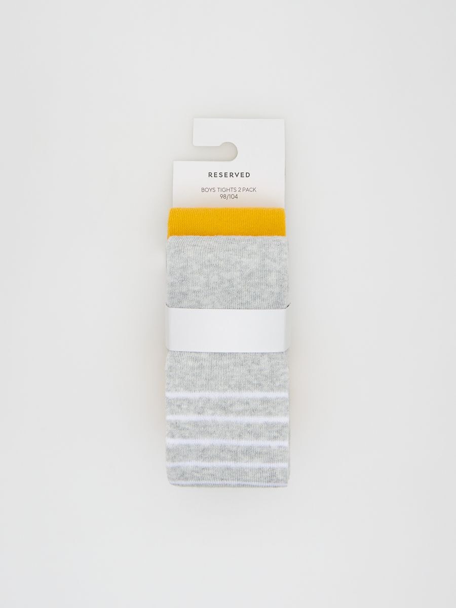 Gemusterte Strumpfhose mit hohem Baumwollanteil, 2er-Pack - bernstein - RESERVED - 2