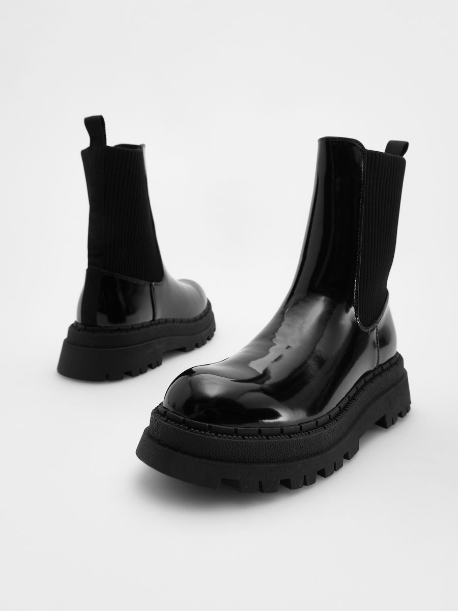 Ankle boots with elastic upper - black - RESERVED - 4