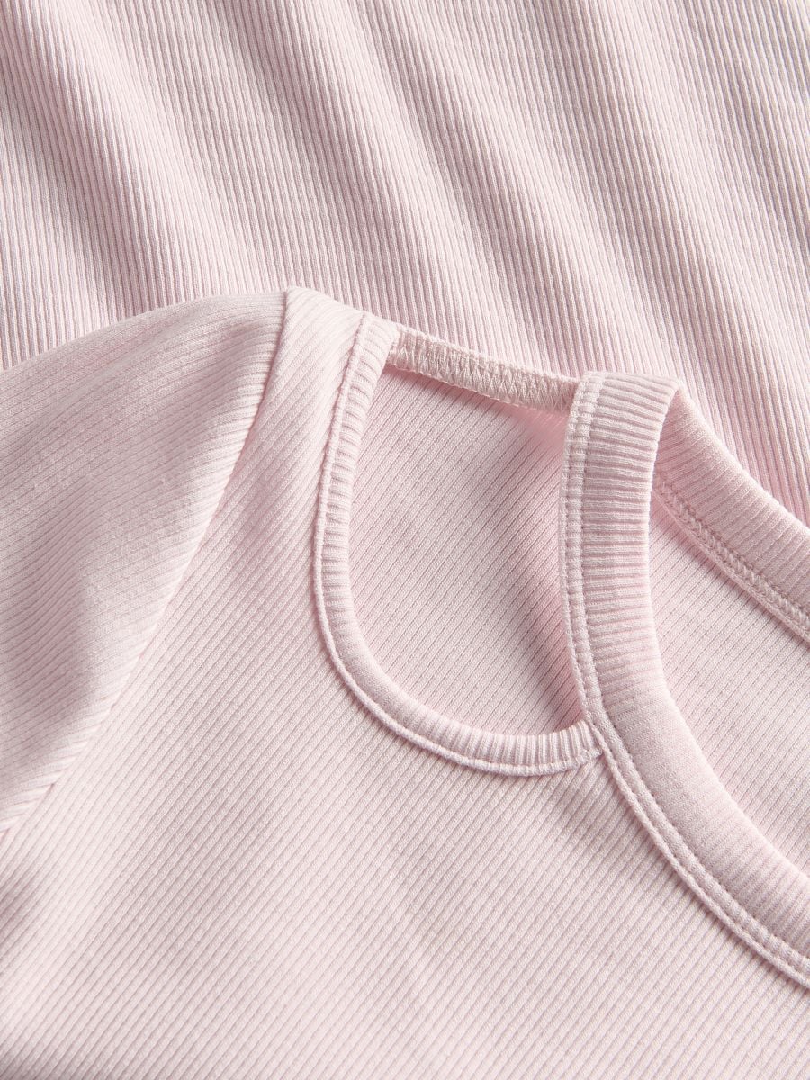 Ribbed top with cutouts - pastel pink - RESERVED - 4