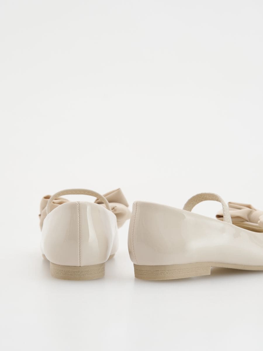 Patent ballerina shoes with bow detail - nude - RESERVED - 4