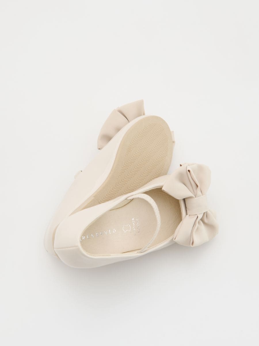 Patent ballerina shoes with bow detail - nude - RESERVED - 5