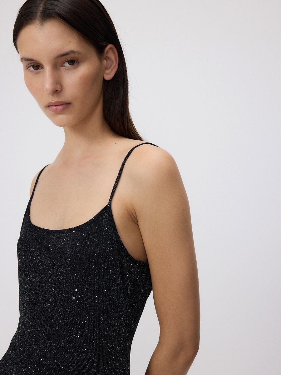 Transparent jumpsuit with feathers - black - RESERVED - 4