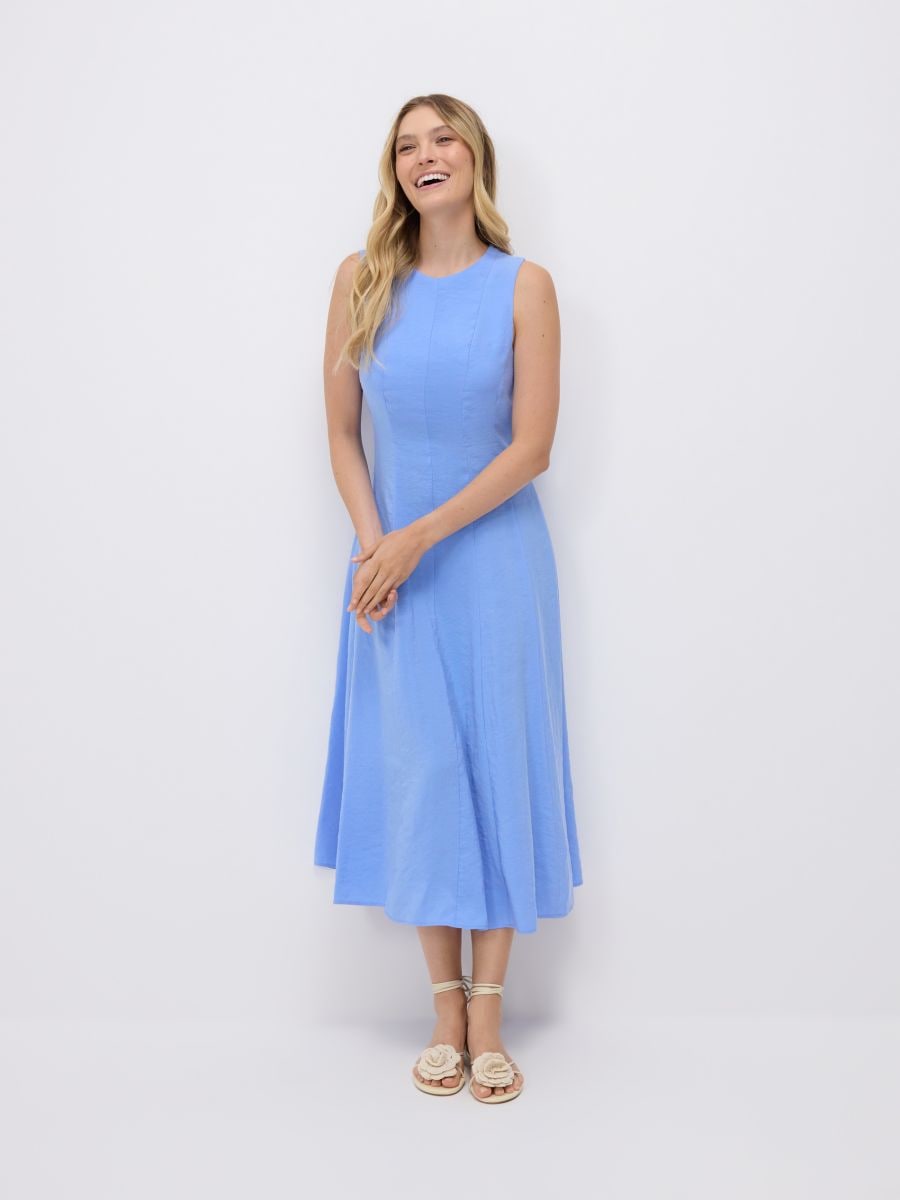 Rochie midi cu conținut ridicat de modal - albastru - RESERVED
