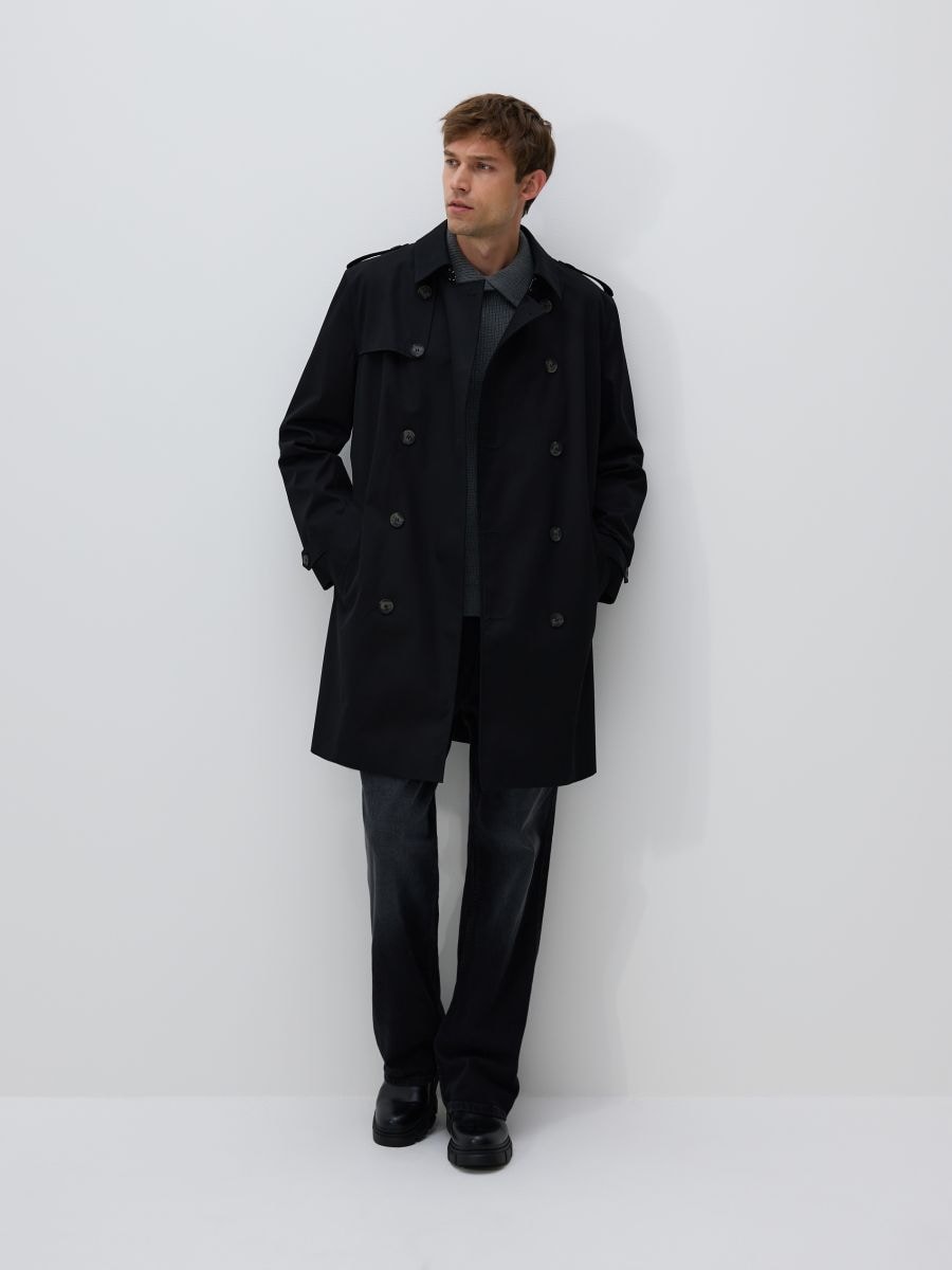 Classic trench coat - black - RESERVED