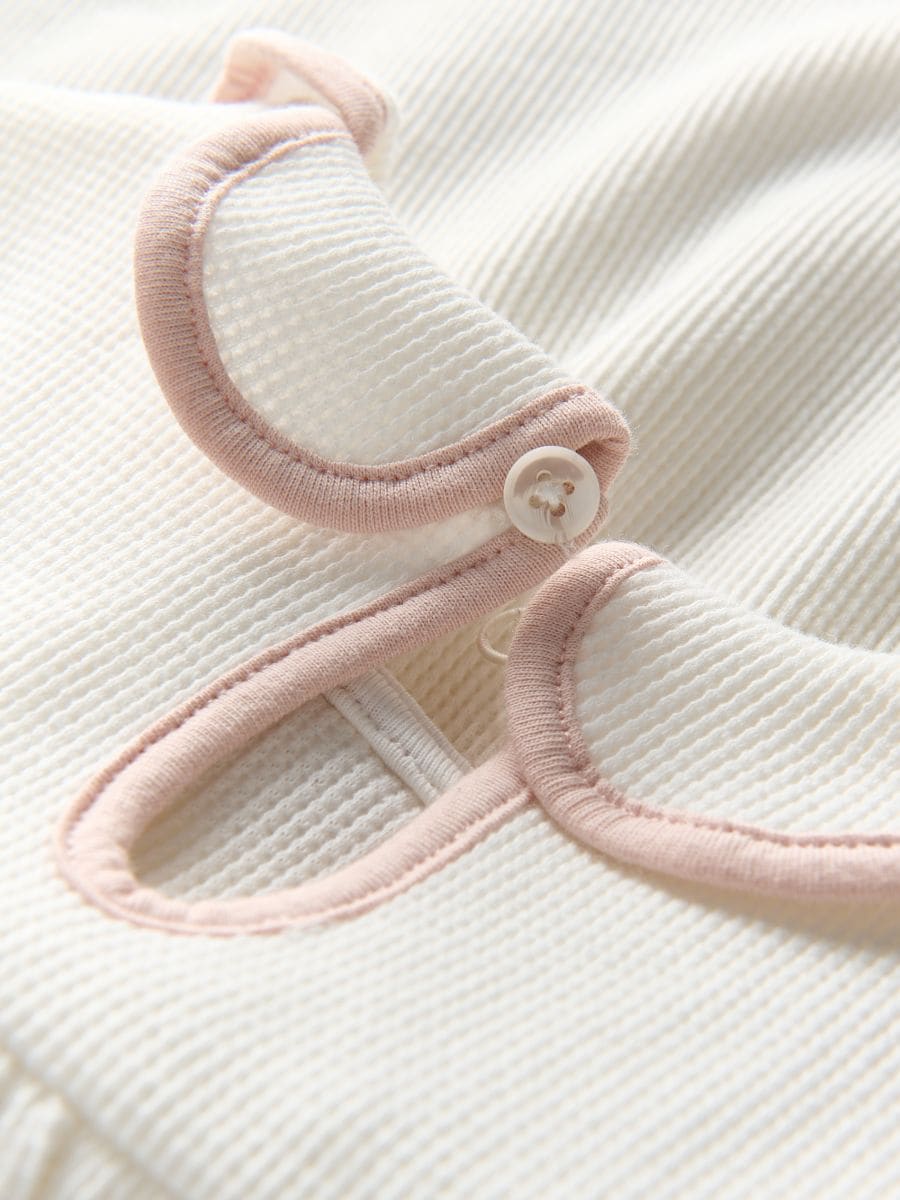 Blouse with a decorative collar - cream - RESERVED - 2