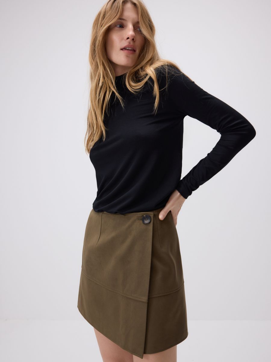 Faux suede mini skirt - dusty green - RESERVED