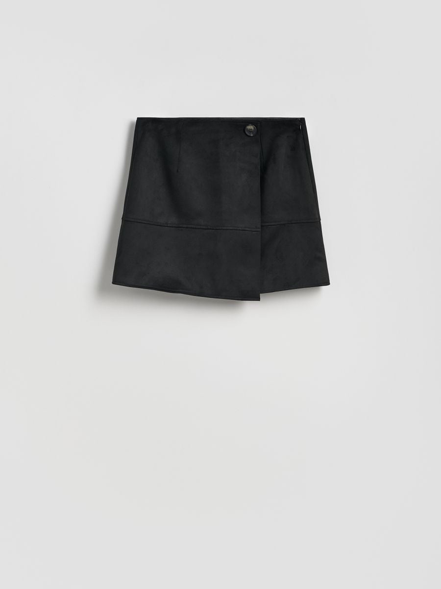 Faux suede mini skirt - black - RESERVED