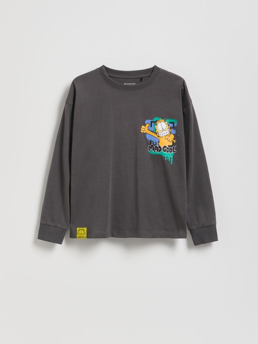 Long‑sleeve GARFIELD - dark grey - RESERVED