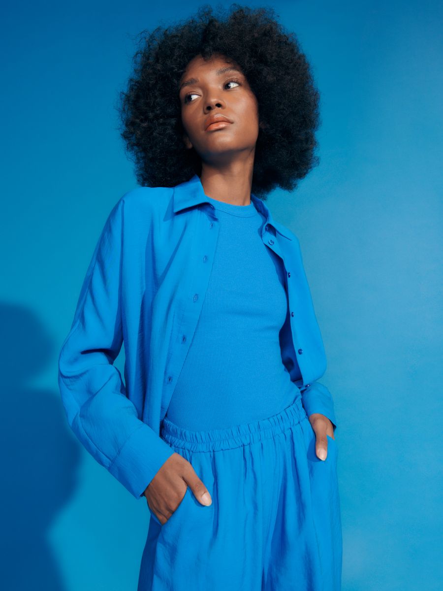 Rib knit top - blue - RESERVED - 3