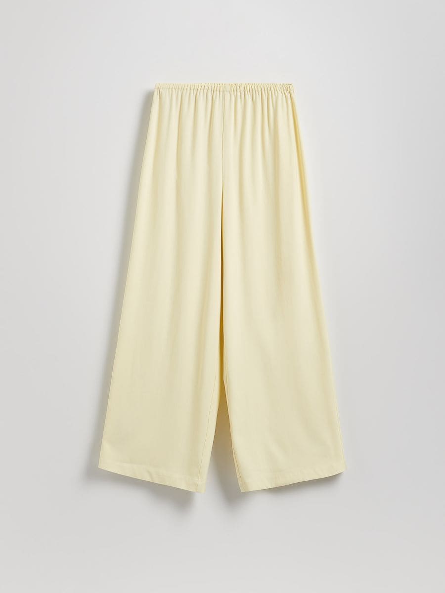 Loose trousers with viscose - light yellow - RESERVED - 3