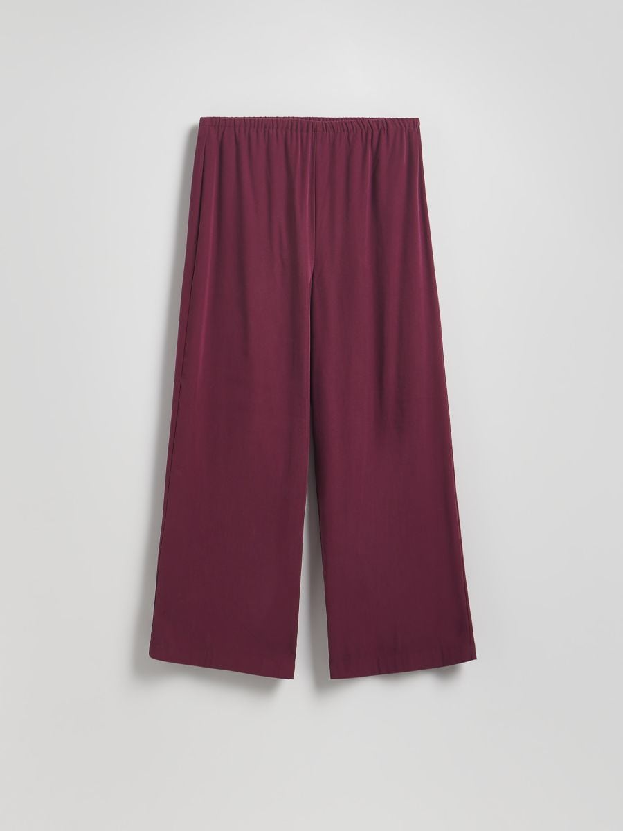 Loose trousers with viscose - burgundy - RESERVED - 5