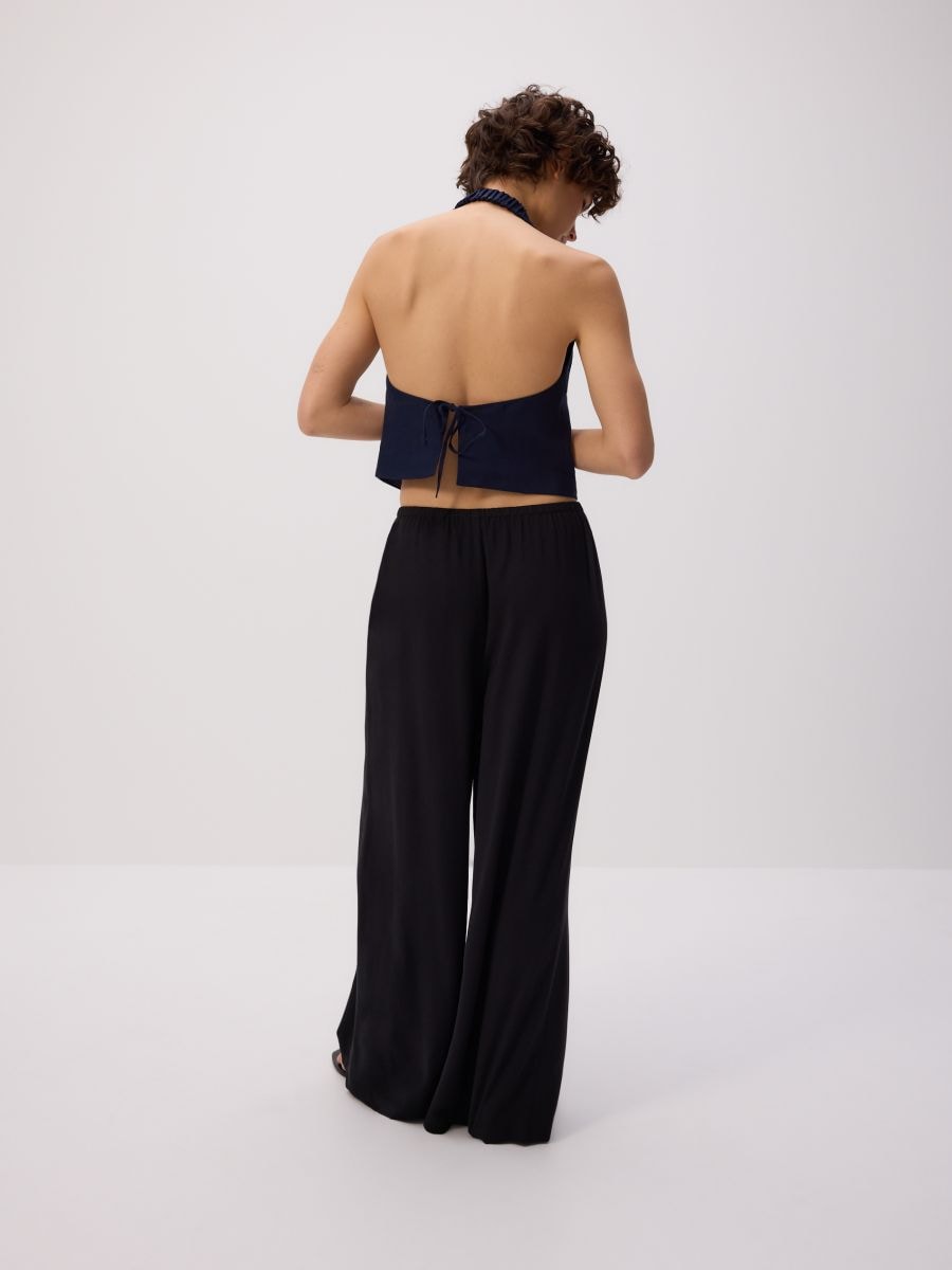 Loose trousers with viscose - black - RESERVED - 2