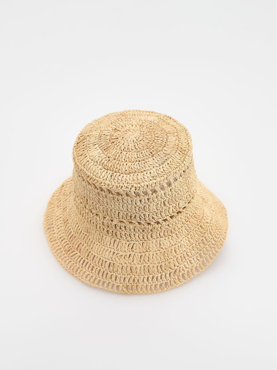 Raffia bucket hat - wheat - RESERVED - 2