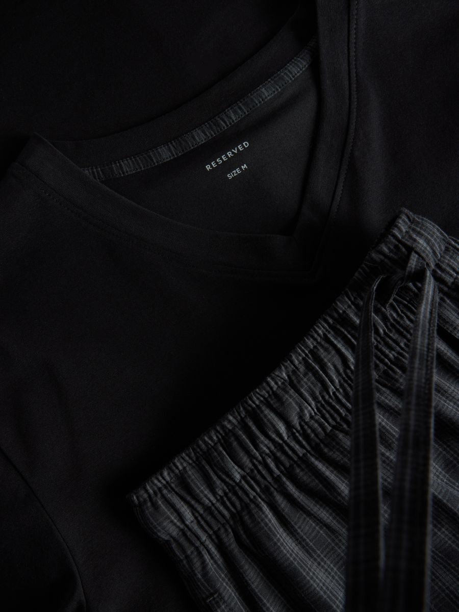 Zweiteiliges Pyjama-Set - schwarz - RESERVED - 2