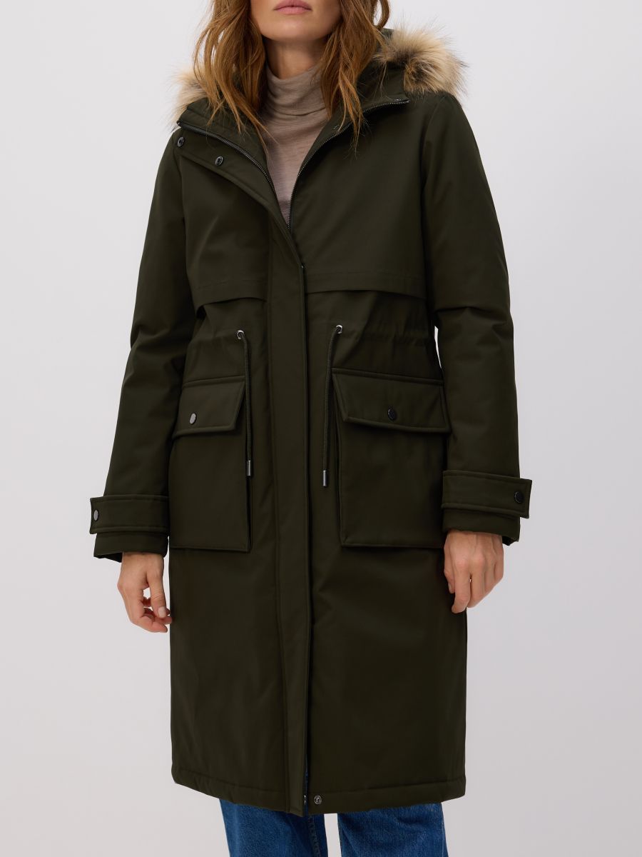 Μακρύ τζάκετ με κουκούλα - πρασινο - RESERVED