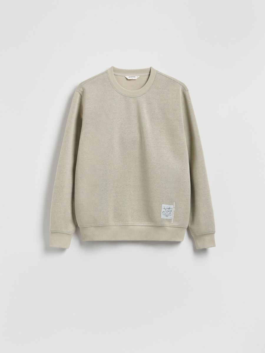 Bluza z naszywką - jasnoszary - RESERVED