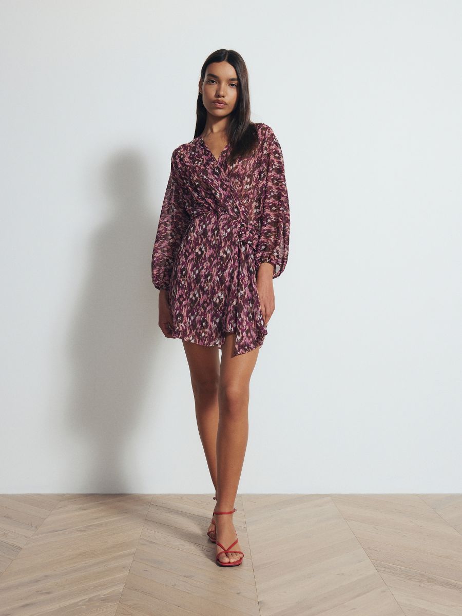 Wrap front mini dress - multicolor - RESERVED