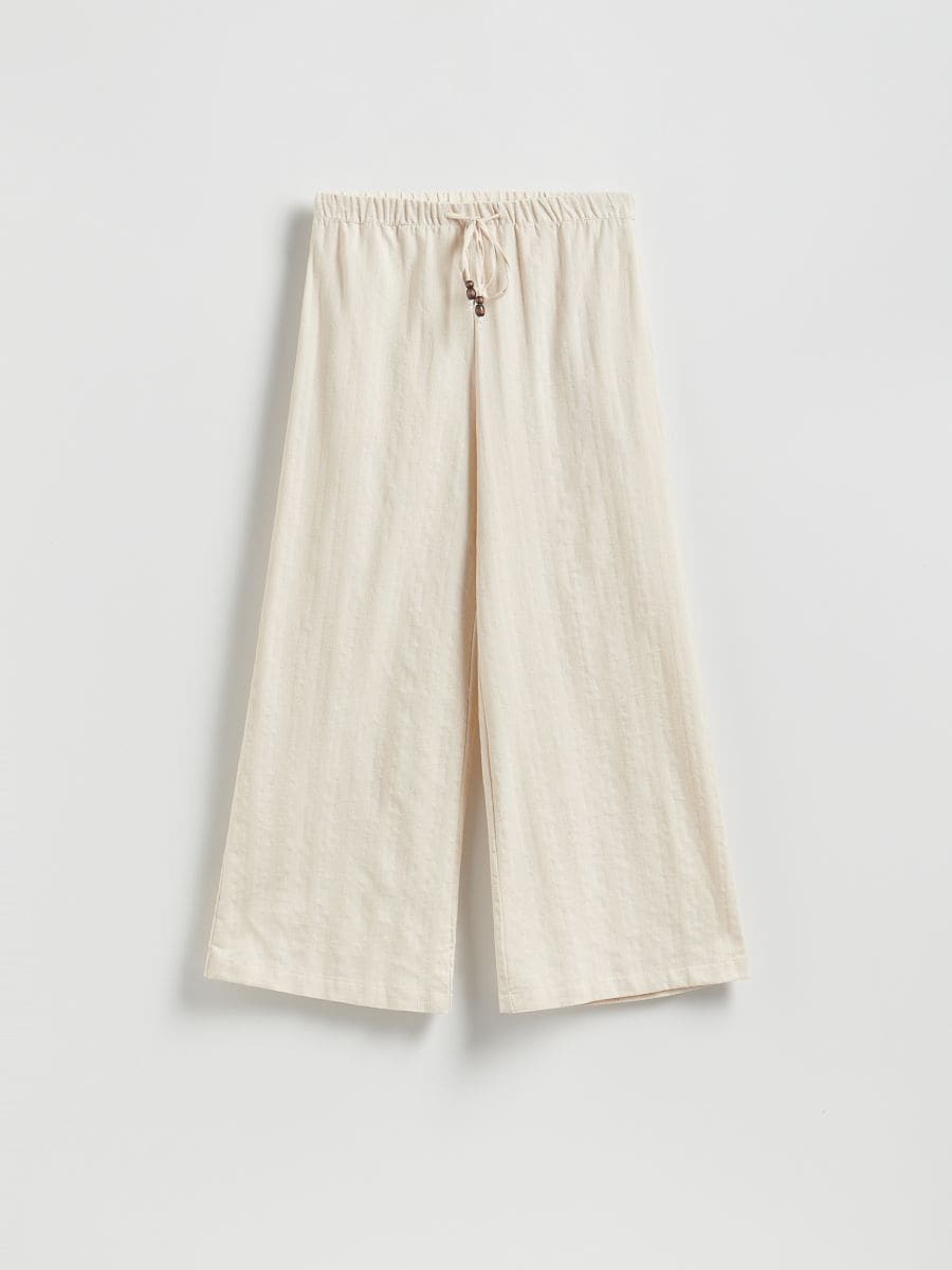 Loose trousers with linen blend - nude - RESERVED - 5