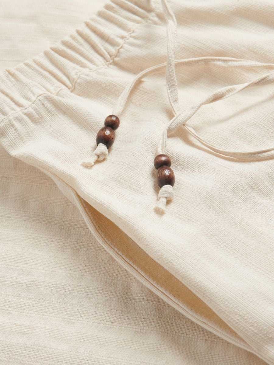 Loose trousers with linen blend - nude - RESERVED - 6