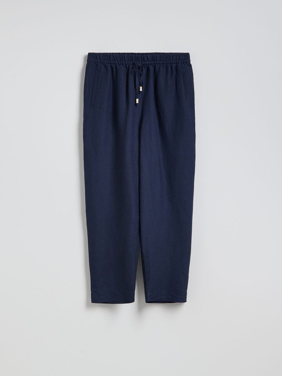 Jogger kelnės su linu - tamsiai mėlyna - RESERVED - 6